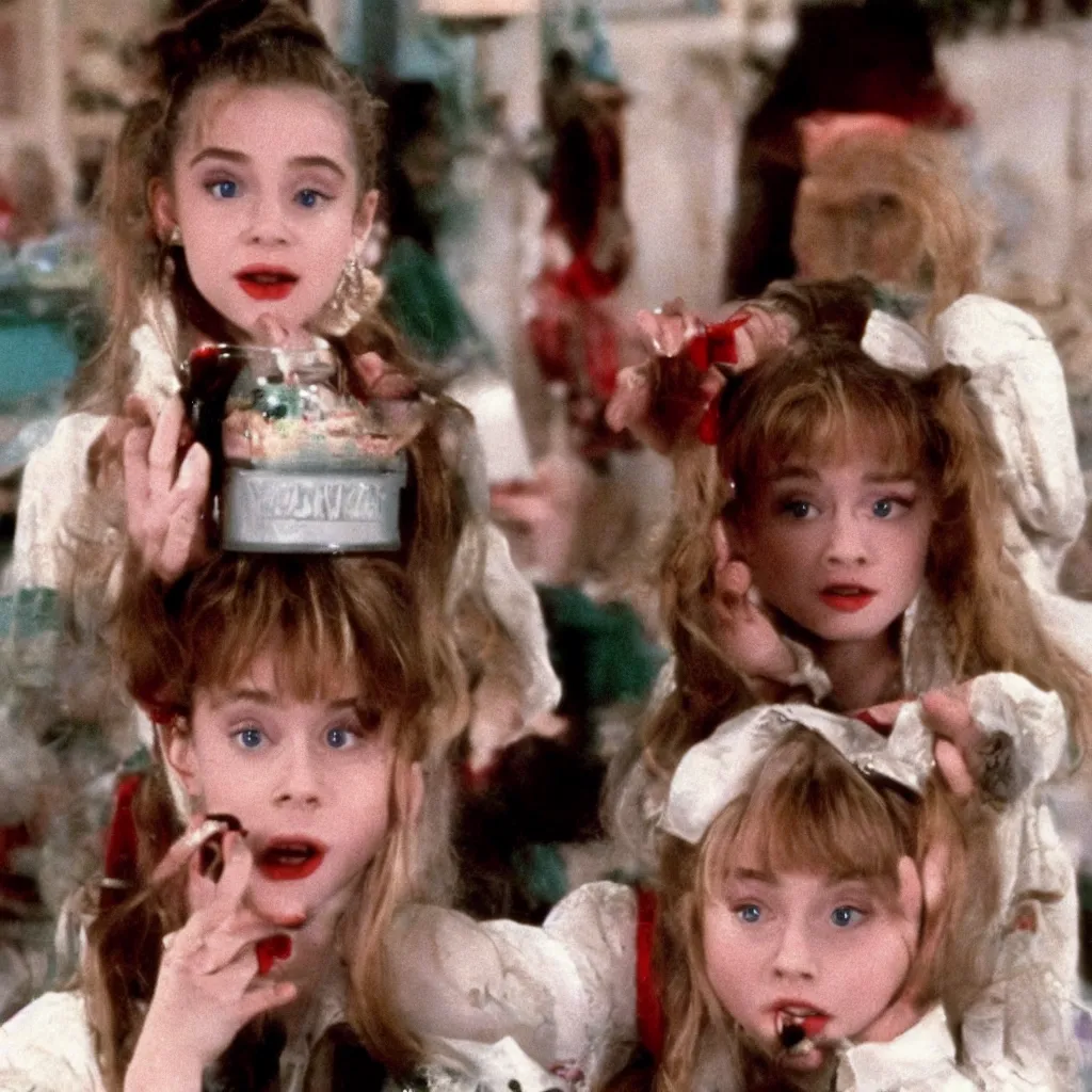 Prompt: sabrina carpenter in home alone ( 1 9 9 0 )