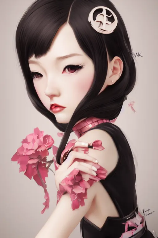 Image similar to a pin up and beautiful fashion charming dreamlke japan girl with lv jewelry, character art, art by wlop and and ilya kuvshinov, hyperdetailed, 8 k realistic, symmetrical, frostbite 3 engine, cryengine, dof, trending on artstation, digital art