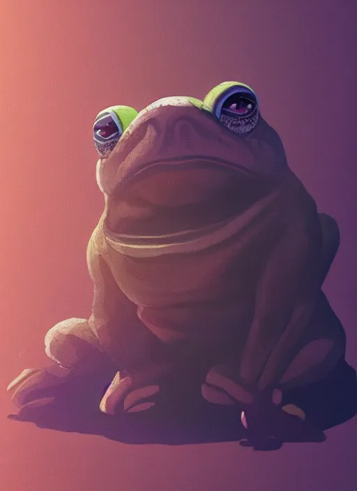 Prompt: of a toad that looks like kanye but with features of a toad, macro lens, shallow depth of field, highly detailed, digital painting, trending artstation, concept art, illustration, cinematic lighting, vibrant colors, photorealism, epic, octane render