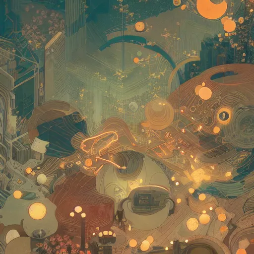 Image similar to beautiful render of user interface by victo ngai and andreas rocha