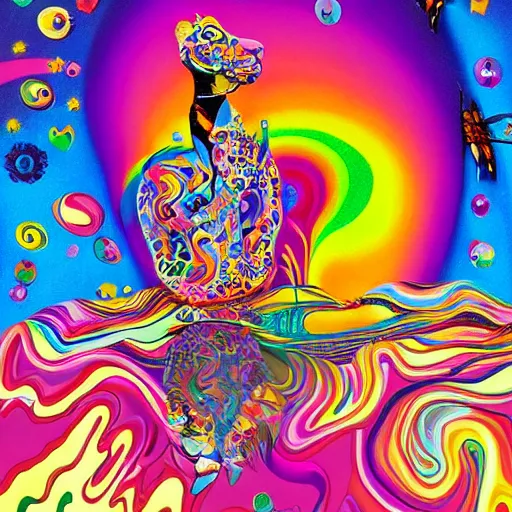 Image similar to Lisa Frank and Salvador Dali Collaboration