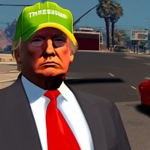 Prompt: Donald Trump in GTA 5