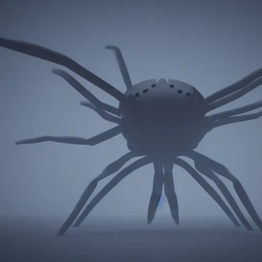 Image similar to giant spider invading new york, night, fog, 8 mm, 3 d render, octane render, cinema 4 d