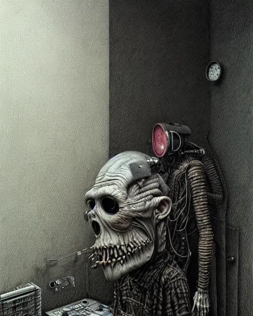 Image similar to a realistic detailed portrait painting of a monster by john kenn mortensen, santiago caruso, synthwave cyberpunk psychedelic vaporwave