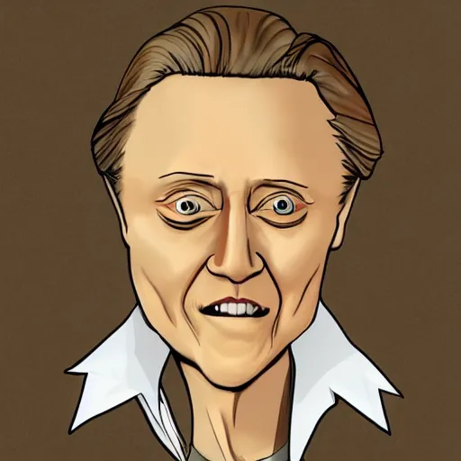 Image similar to christopher walken as a hanna barbara cartoon, trending on artstation