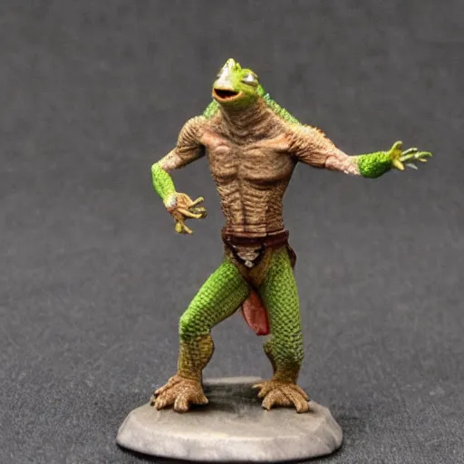 Prompt: A lizard humanoid fighter