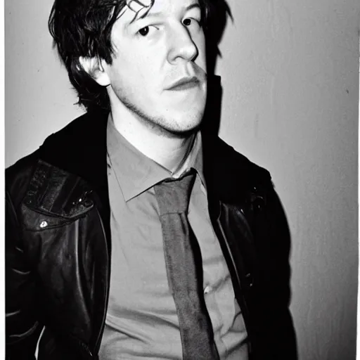 Image similar to John Gallagher Jr. photographed by andy warhol