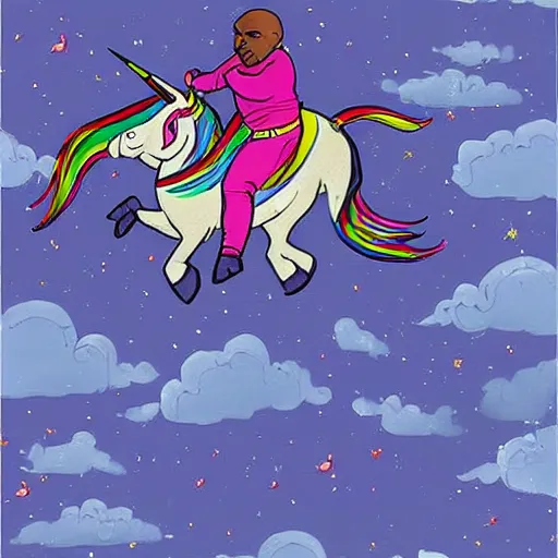 Image similar to mike tyson riding a unicorn