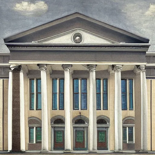 Prompt: “ painting of pinelands regional high school building, high renaissance style, hd, detailed, photorealistic, 4 k, award winning, michelangelo, leonardo da vinci ”