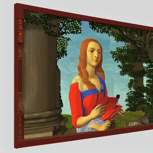 Prompt: Botticelli painting in Voxel art style