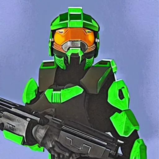 Prompt: master chief accepting jesus