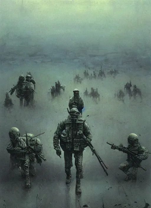 Image similar to third world war, 8 k, artstation, highdetailed, painting by beksinski,