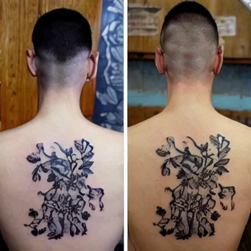 Image similar to russian prison tattoos nakolki, kupola, zvezdy