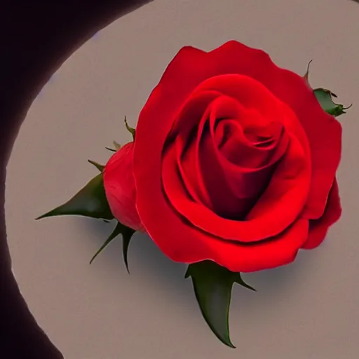 Prompt: a blood red rose blooming under the full moon 8 k hyperrealism photorealistic