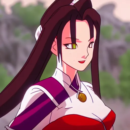 Image similar to cinematic shot of elizabeth you is princess azula