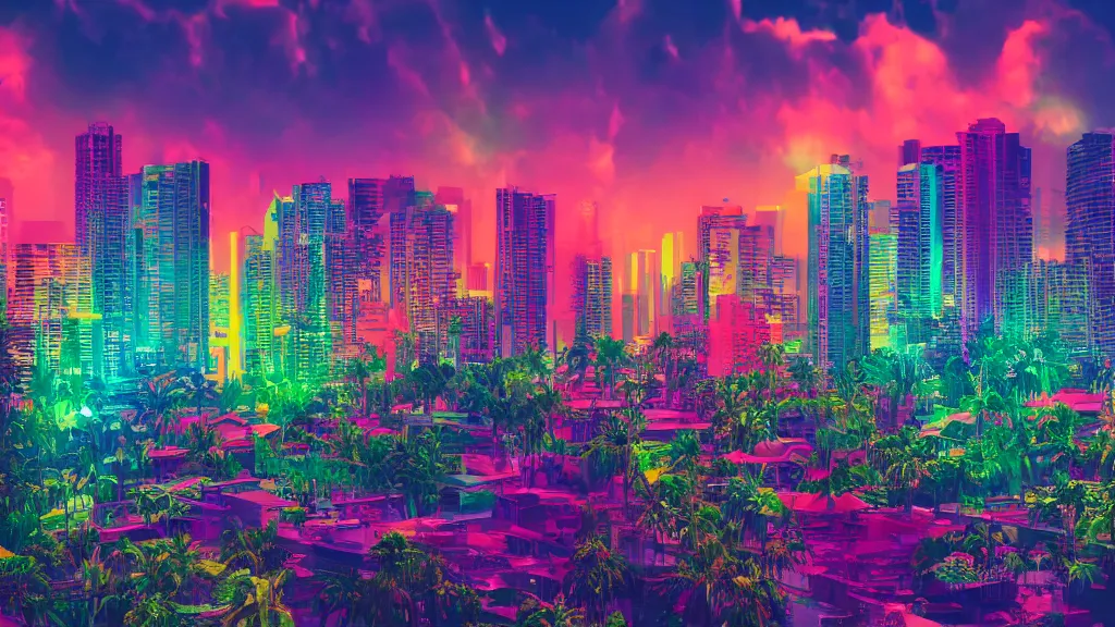 Image similar to golden city in a vaporwave jungle, 4k, ultra realistic, colorful, award winning photograph