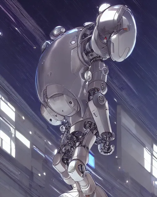 Prompt: a rat as a robot, cybernetic enhancements, art by makoto shinkai and alan bean, yukito kishiro