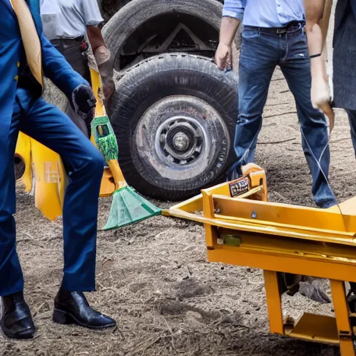 Prompt: bezos hanging by his feet over a wood chipper, with a large crowd cheering, 4k photo