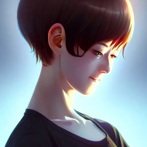Prompt: youth sean young very slightly smiling, occlusion shadow, specular reflection, rim light, unreal engine, range murata, artstation, pinterest, art by hiroaki samura and ilya kuvshinov and rossdraws, intricate, highly detailed 8 k, art deco illustration, extremely beautiful shape of face, neck, shoulders eyes