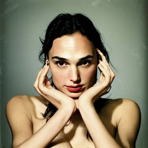 Image similar to intimate portrait of gal gadot by richard avedon