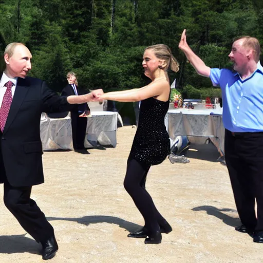 Image similar to putin and schrotder dancing