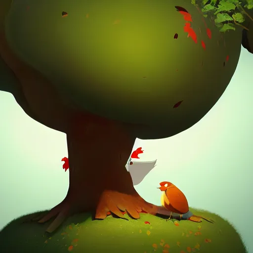 Prompt: goro fujita ilustration hirundo rustica in a forest tree, painting by goro fujita, sharp focus, highly detailed, artstation