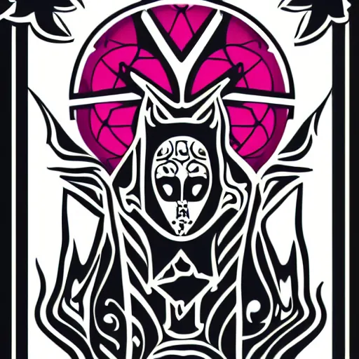 Image similar to tattoo design, stencil, tarot card, adobe illustrator, vector art, digital art