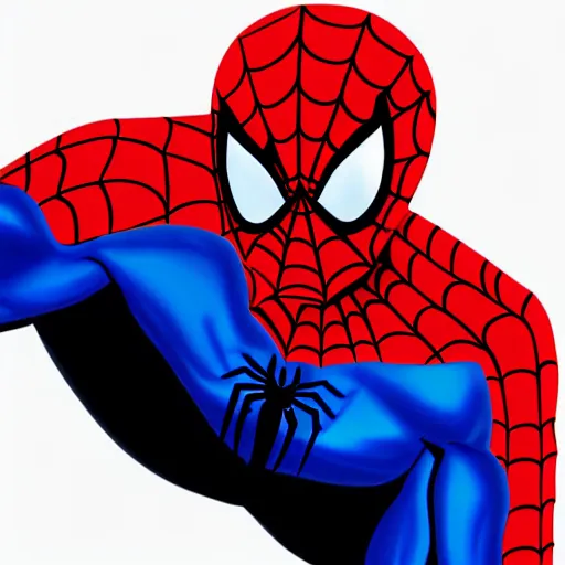 Prompt: portrait of spider man, highly detailed, centered, solid color background, digital painting