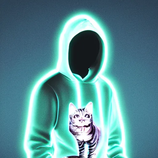 Image similar to cat skeleton in hoodie, portrait, vaporwave, synthwave, neon, vector graphics, cinematic, volumetric lighting, f 8 aperture, cinematic eastman 5 3 8 4 film, photorealistic