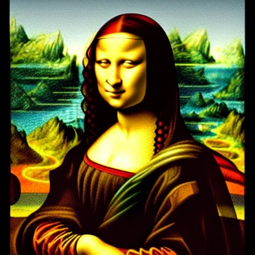 Image similar to A renaissance African woman in the same pose as the Mona Lisa, in the style of renaissance Leonardo Da Vinci