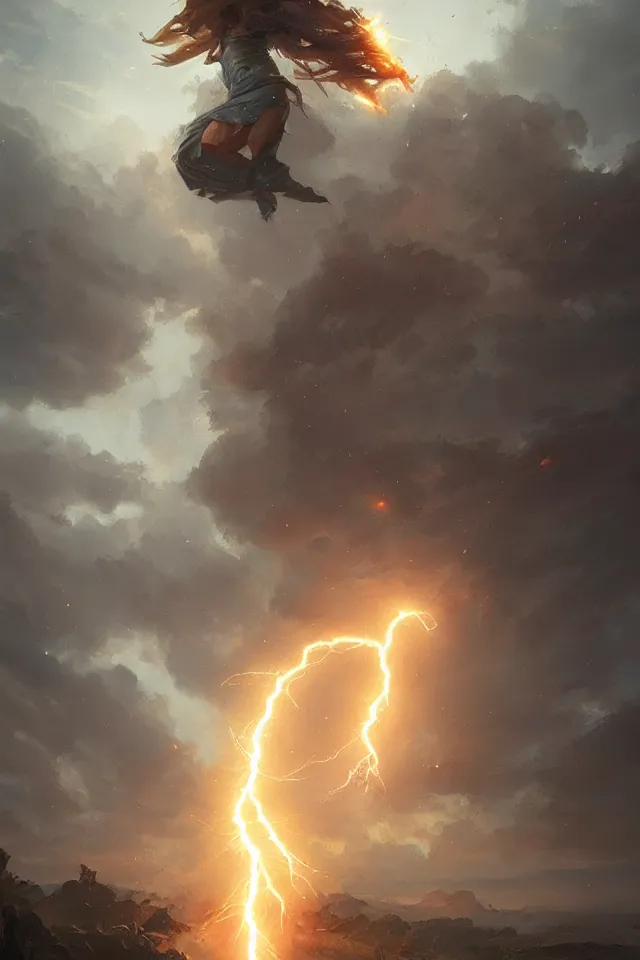 Image similar to the god of lightning by Greg rutkowski