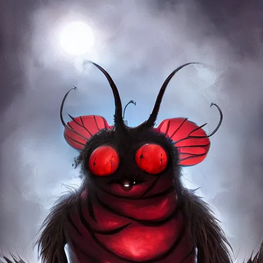 Image similar to ladybug as a monster, fantasy art style, scary atmosphere, nightmare - like dream