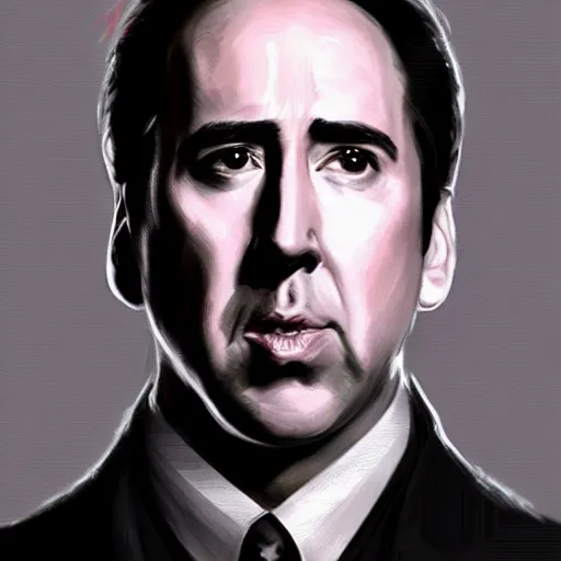Image similar to nicholas cage does what he likes most, intricate, elegant, highly detailed, digital painting, trending on artstation, concept art, smooth sharp focus, illustration, art by artgerm and greg rutkowski