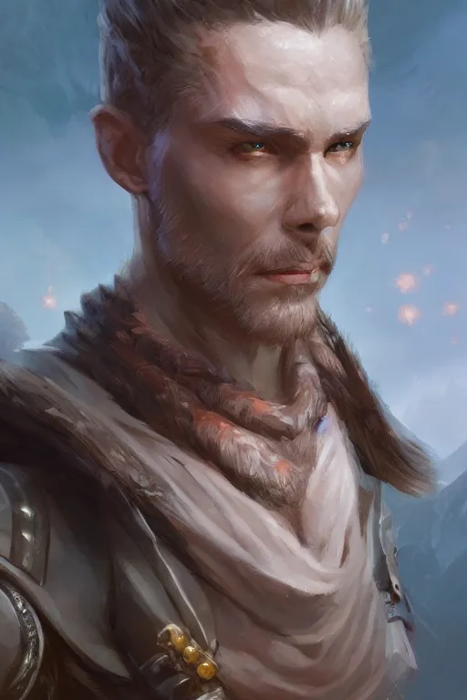 Image similar to dungeons and dragons character closeup portrait, dramatic light, lake background, 2 0 0 mm focal length, painted by stanley lau, painted by greg rutkowski, painted by stanley artgerm, digital art, trending on artstation