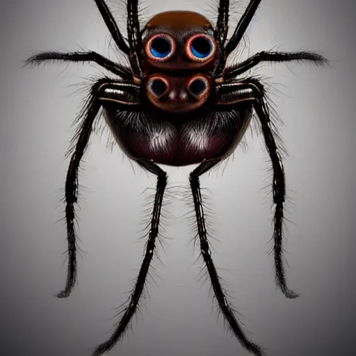 Image similar to tiny embryonic horse creature with 8 spider legs and one large eye for a head, trending on artstation, scary, subsurface scattering, horse, spider