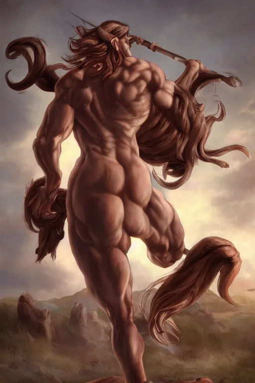 Prompt: centaur from greek mythology, trending on artstation