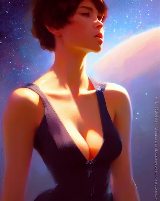 Image similar to a potrait of a space fanstasy cat, fine details. night setting. realistic shaded lighting poster by ilya kuvshinov katsuhiro, artgerm, jeremy lipkin and michael garmash, unreal engine, radiant light, detailed and intricate environment, digital art, trending on art station