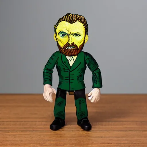 Prompt: vincent van gogh stop motion vinyl action figure, plastic, toy, butcher billy style