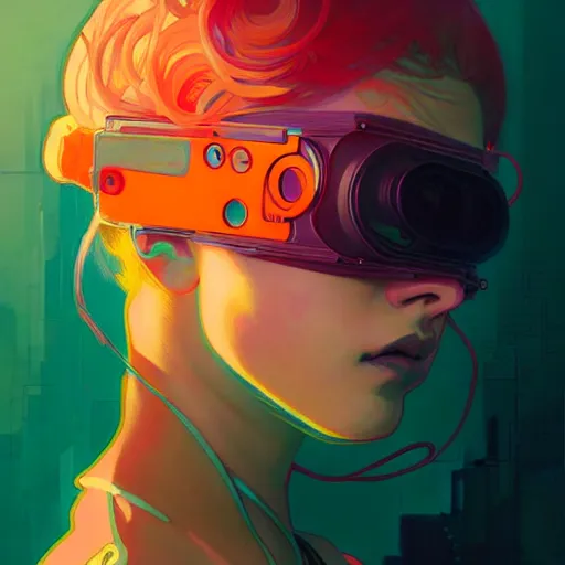 cyberpunk girl, colorful drawing art,digital illustration, comic