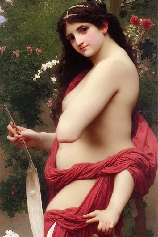 Prompt: a catgirl as a greek goddess, painting by william adolphe bouguereau