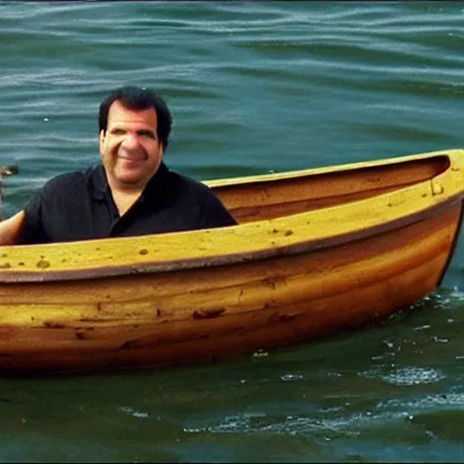 Prompt: “Phil Swift in a sinking canoe, 4K”