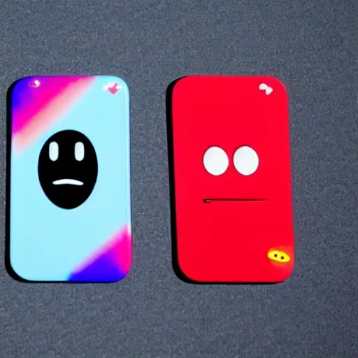 Prompt: a phone with strange emojis from another universe