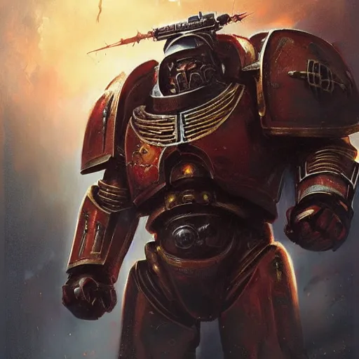 Image similar to space marine, warhammer 4 0 k, warhammer 4 0 0 0 0, high detail, dramatic light, digital art, painted by seb mckinnon, painted by greg rutkowski, trending on artstation