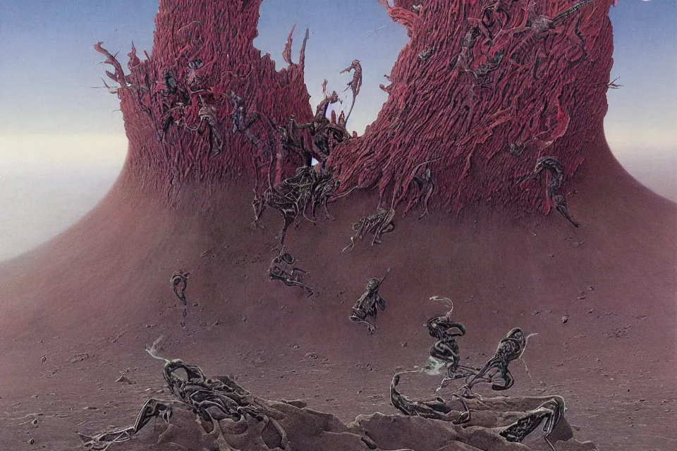 Prompt: the sword stuck in the earth, wayne barlowe.