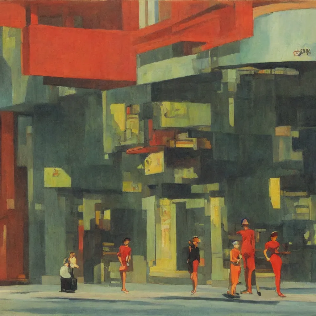 Image similar to singapore - painted by edward hopper