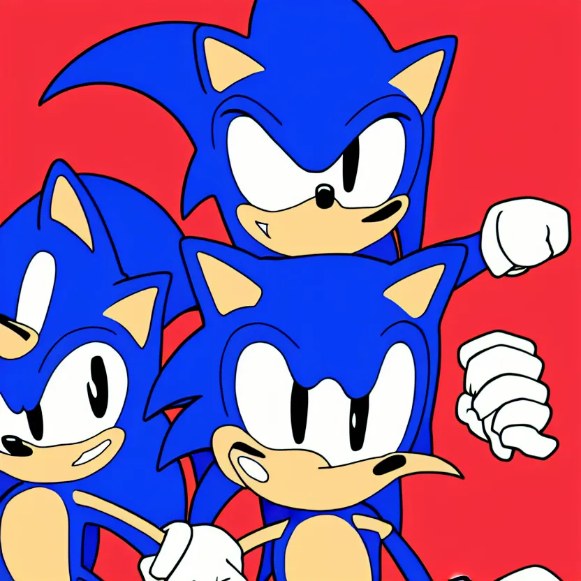 digital art of sonic the hedgehog, deviantart,, Stable Diffusion