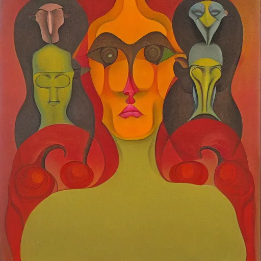 Image similar to floral face portrait by leonetto cappiello and wojciech siudmak and ernst fuchs, anni albers, oil on canvas