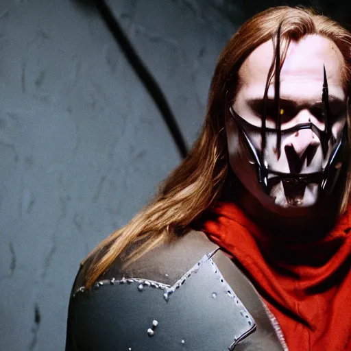 Image similar to arthas menethil as the american psycho, cinematic still