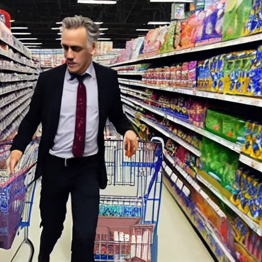 Image similar to jordan peterson crying in walmart