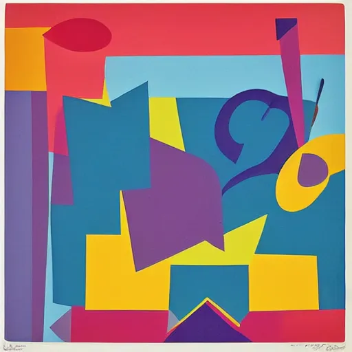 Prompt: a mid - century abstract album cover by mary blair